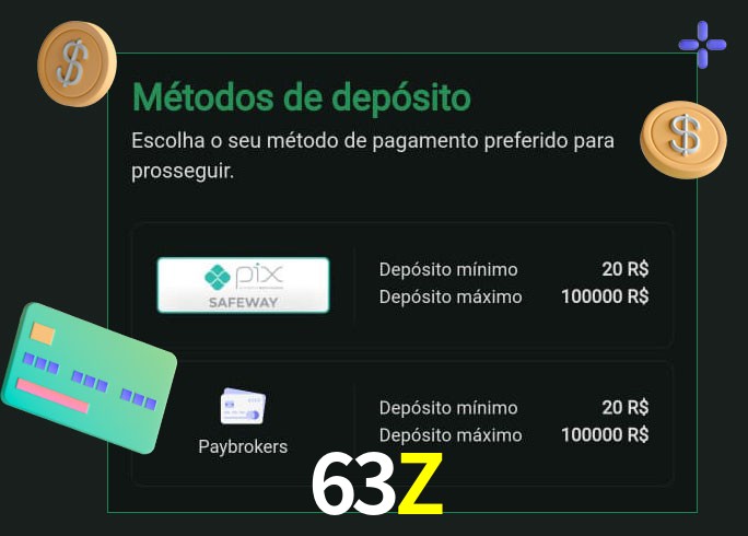 O cassino 63Z oferece uma grande variedade de métodos de pagamento